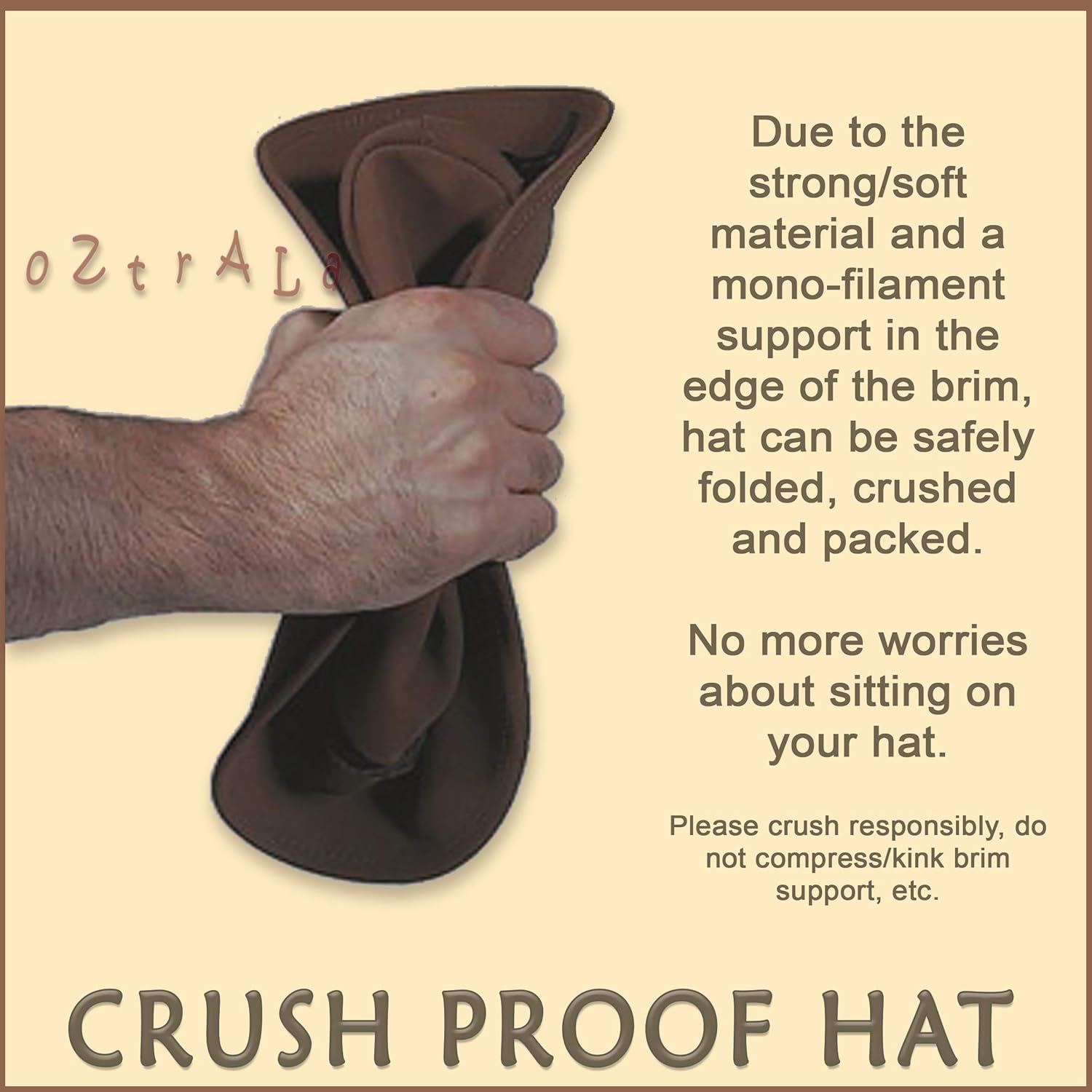 811fCKL7MHL._AC_SL1500_.jpg Oztrala Buffalo Leather Hat Australian Outback Western Cowboy Mesh Mens Womens Kids Jacaru Black Brown Tan HLBS HLBB - Image 5