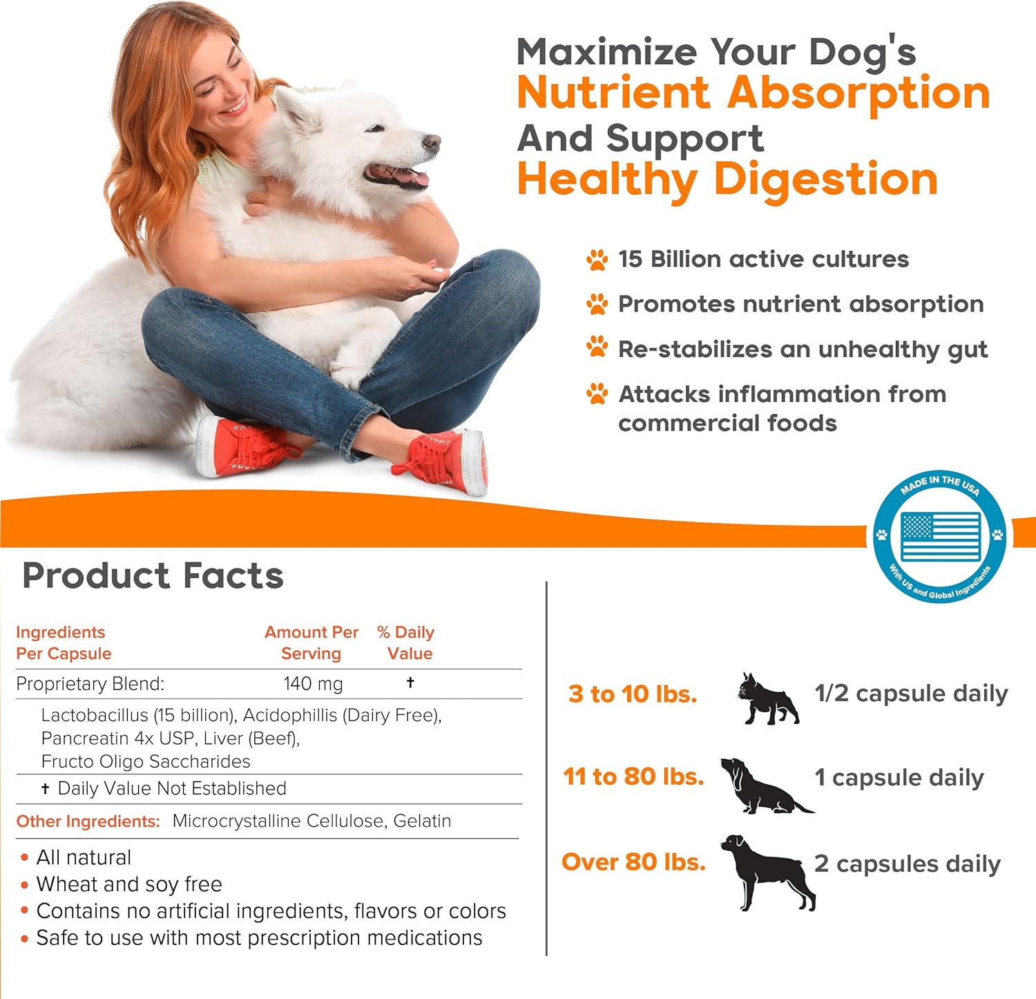 8121tAitZL._AC_SL1500_.jpg Turkey Tail Mushroom for Dogs Immune Support Bundled with Probiotic Nutrient Enhancer - Image 7