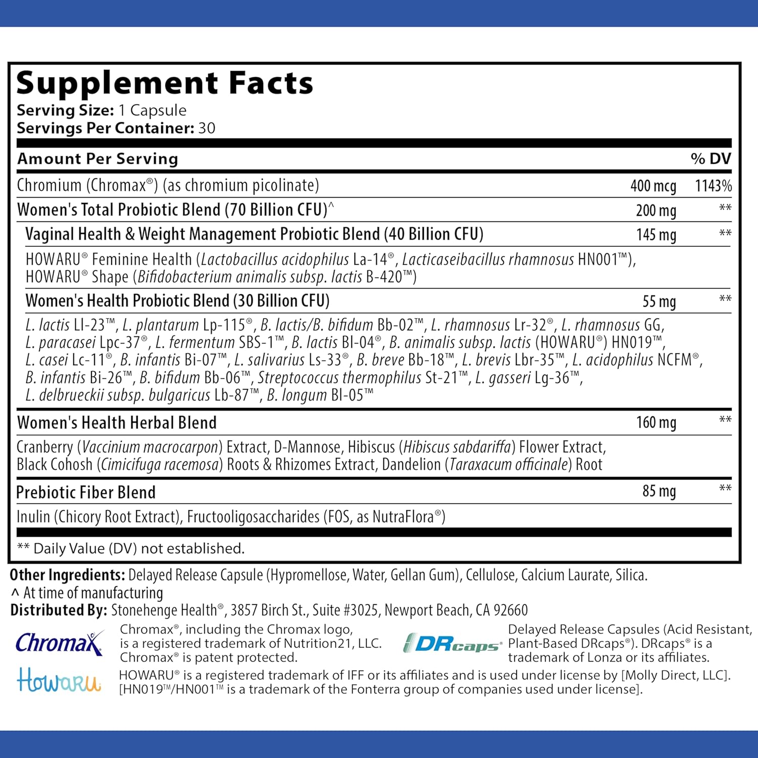 813sS3FsNQL._AC_SL1500_.jpg Stonehenge Health Probiotics 70 Billion CFU + 24 Strains, Prebiotic, Dynamic Biotics+ for Women, New Formula for Weight Management, Digestive & Vaginal Support, Delayed Release Shelf Stable Non-GMO - Image 6