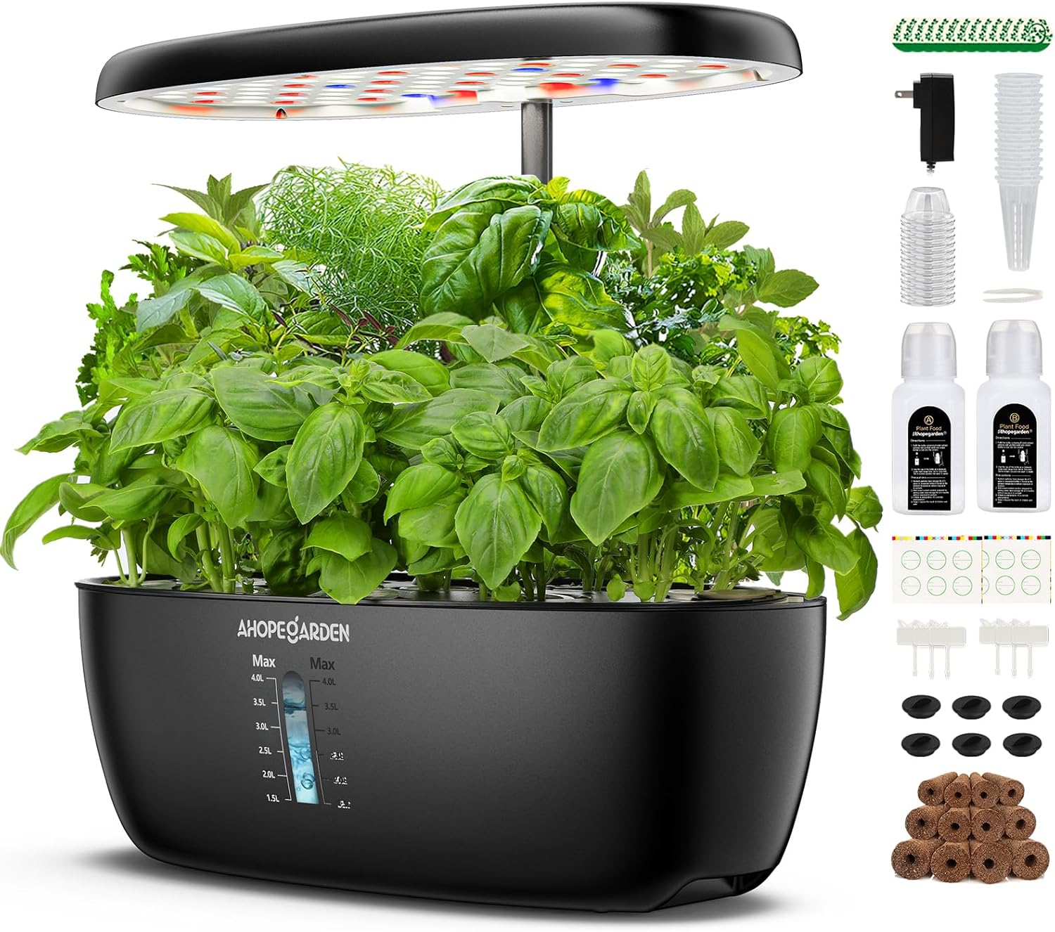 8160ZHC0K7L._AC_SL1500_.jpg Ahopegarden Indoor Garden Hydroponics Growing System: 12 Pods Plant Germination Kit Garden Kit Growth Lamp Countertop with LED Grow Light Hydrophonic Planter Grower Harvest Vegetable Lettuce