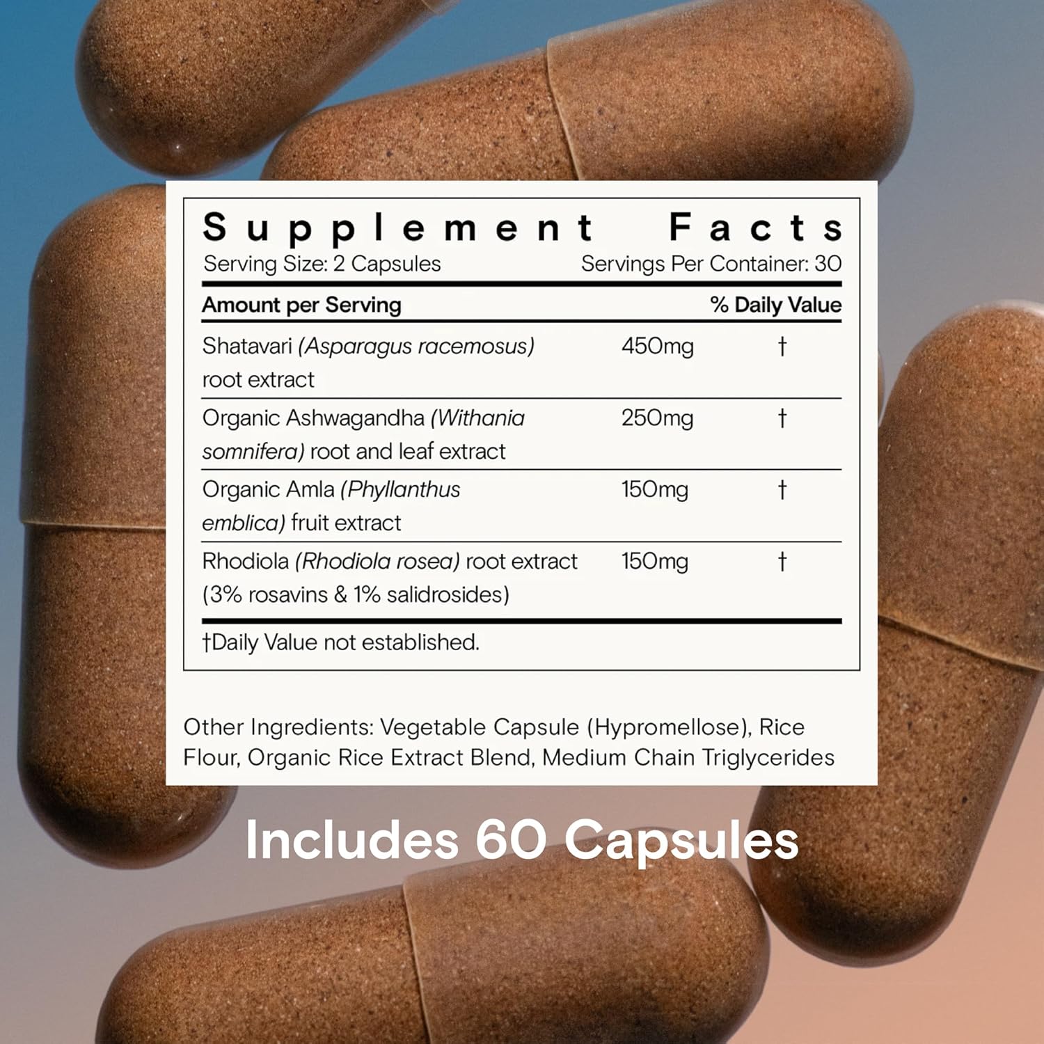 8162z59WpfL._AC_SL1500_.jpg Moon Juice - SuperYou - Bottle (60 Capsules) - Energy, Mood & Focus - Organic Ashwagandha Supplements - Cortisol Reducer - Reusable Glass Bottle - 3rd Party Tested - 100% Traceable - Vegan & Non GMO - Image 5