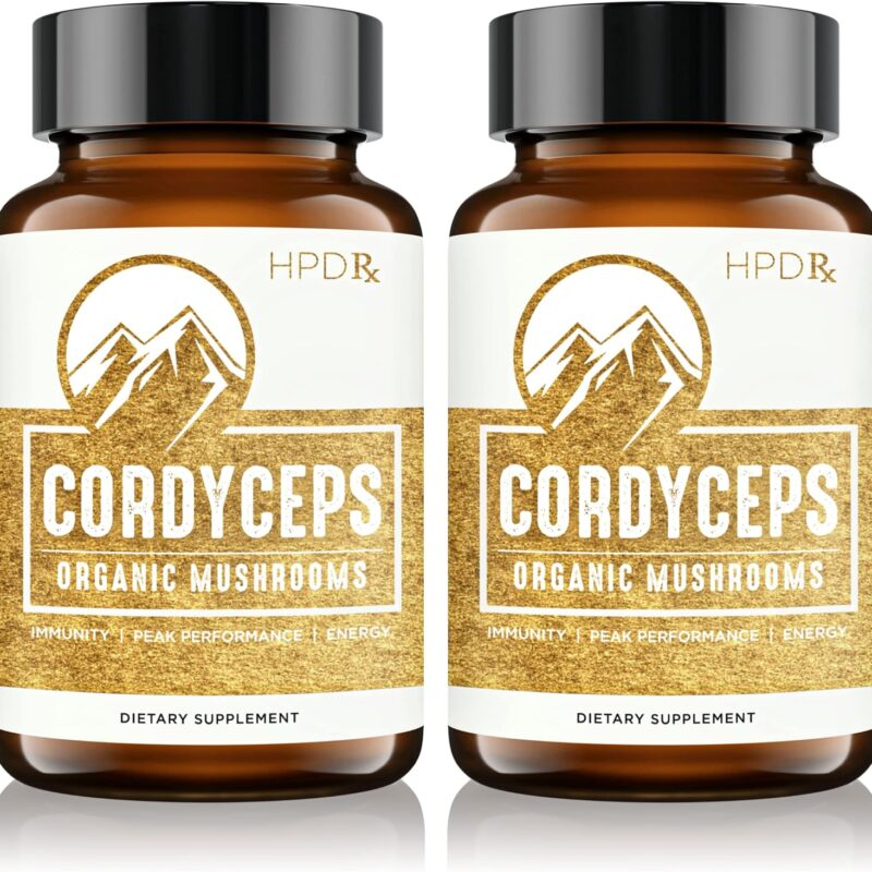 Premium Organic Cordyceps Mushroom Extract Performance Supplement for Energy, Endurance and Immunity | 2250 mg, 240 Capsules, Pack of 2