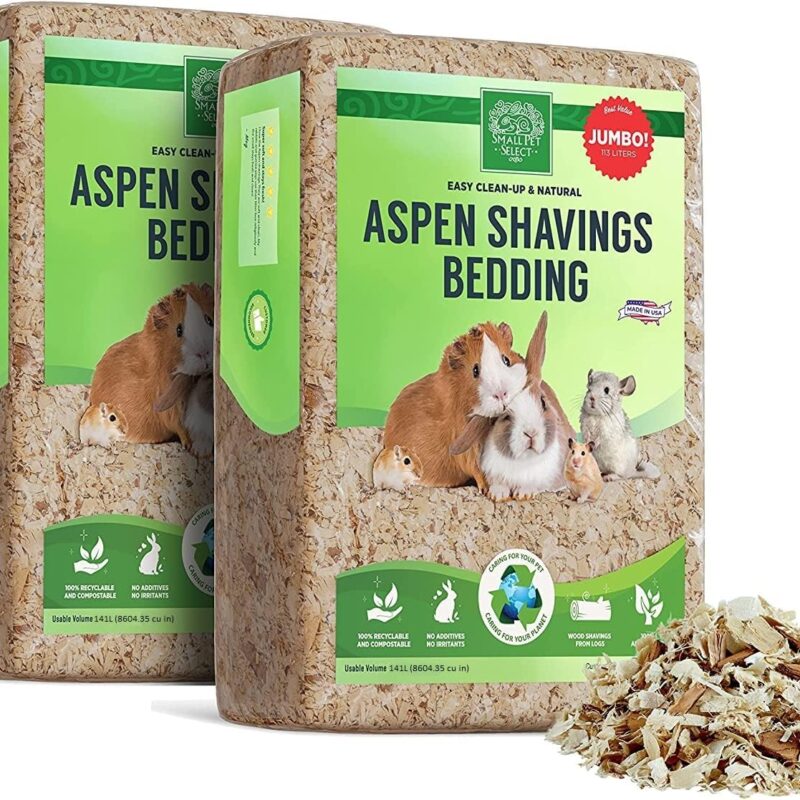 Small Pet Select Premium Natural Aspen Bedding, Animal Bedding for Small Indoor and Outdoor Pets, Made in The USA, Jumbo Size 282 L (2 Pack, 141 L Each)