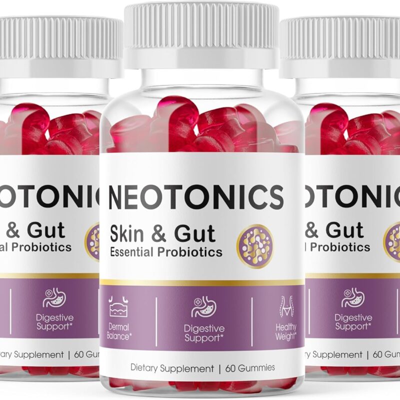 (Official 3 Pack) Neotonics Gummies - New Advanced Formula Neotonics Skin and Gut Gummies, Neotonics Gummies, Neotonics Skin and Gut Gummies Reviews, Neo Tonics Skin & Gut essential probiotics (180ct)