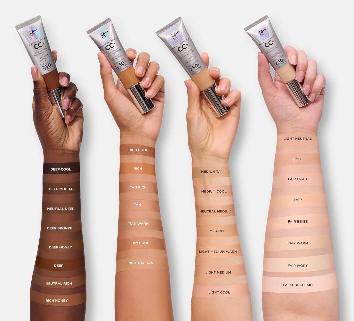 81DMUkKophL._SL1500_.jpg IT Cosmetics Your Skin But Better CC+ Cream - Color Correcting Cream, Full-Coverage Foundation, Hydrating Serum & SPF 50+ Sunscreen - Natural Finish - 1.08 fl oz - Image 3