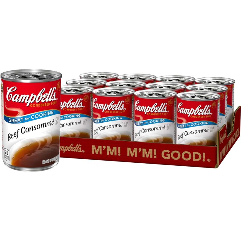 Campbell's Condensed Soup, Beef Consommé, 10.5 oz. Can, (Pack of 12) (Packaging May Vary)