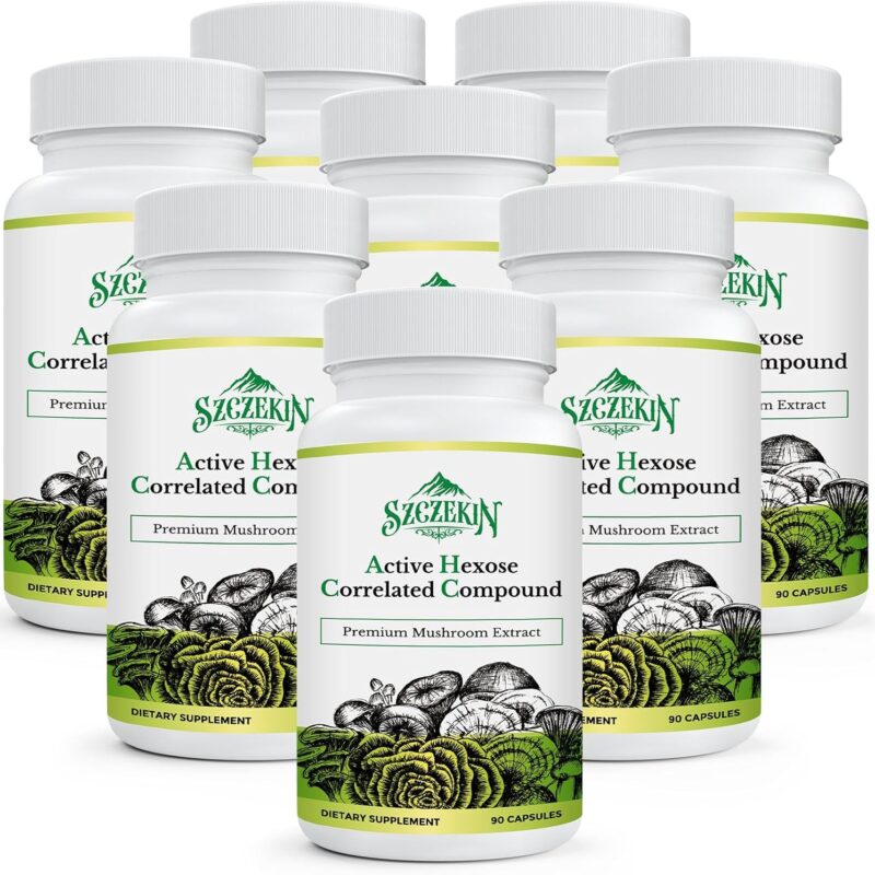 Active Hexose Correlated Compound 1500 mg Supplement, Natural 8 Mushroom Extract Supplement, Immune System, Liver Function, Natural Killer and T Cells Activity, 720 Veggie Capsules