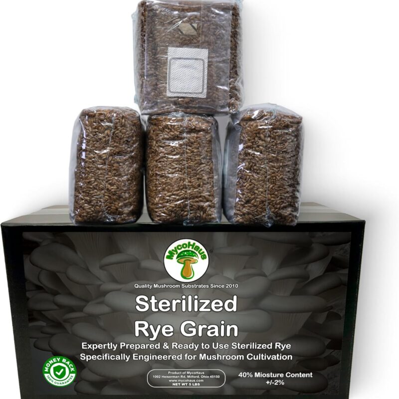 Mushroom Growing Kit | Sterilized Rye Grain | Magic Indoor Grow Bags for Mushrooms | Shroom Home Cultivation Magic Supplies | Without Spores | Without Injection Ports | 2 Pound (12 Pack)