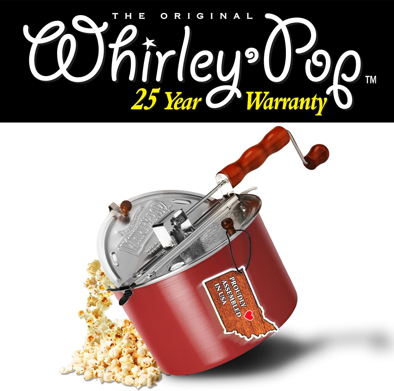 81JIfNq9R9L._AC_SL1500_.jpg Original Whirley-Pop Popcorn Popper - Nylon Gear - Red and Extra Large Mushroom Popcorn Kernels - 6 lb of Large Mushroom Shaped Popcorn Kernels - Image 9