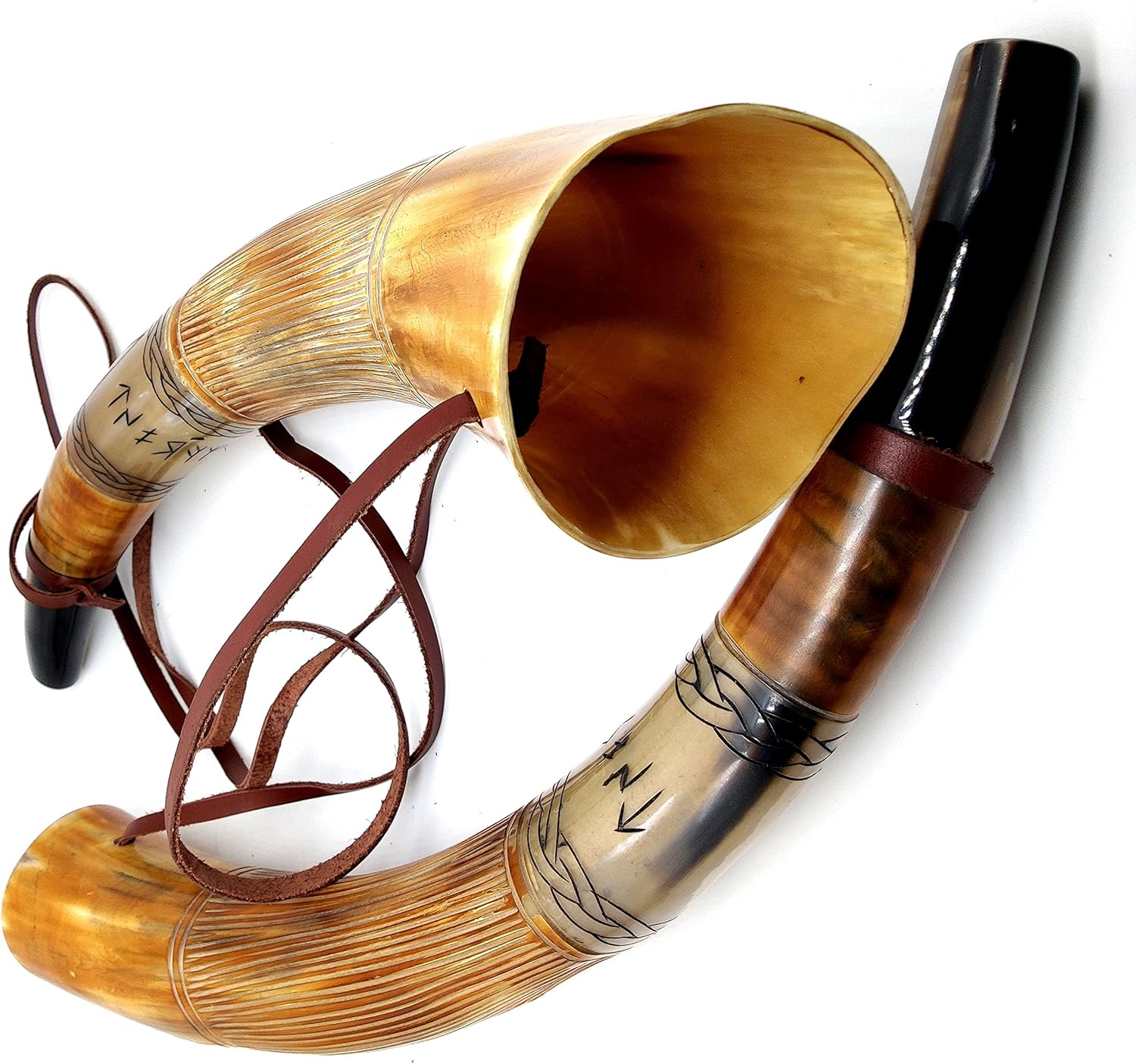 81KOXyCCbtL._AC_SL1500_.jpg 5MOONSUN5's Viking Blowing Cow Horn Whistle - Medieval, Norse Cattle Ancient Horn Bugle - Hunting Tool - Image 12