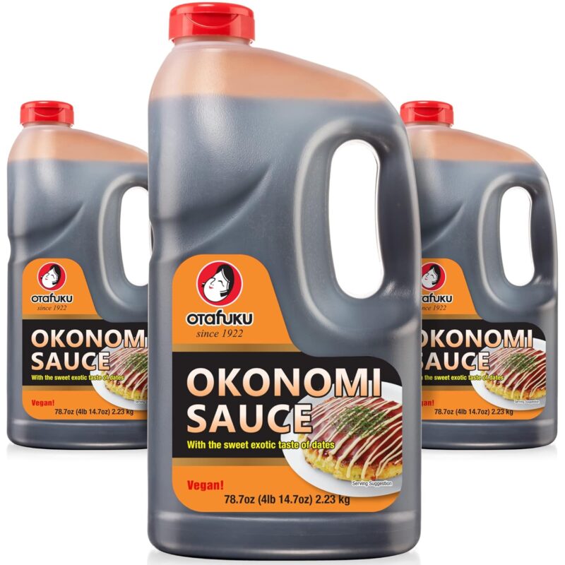 Otafuku Okonomiyaki Sauce for Japanese Okonomiyaki Pancakes, Restaurant Bulk Size, 1/2 Gallon (3 Pack)
