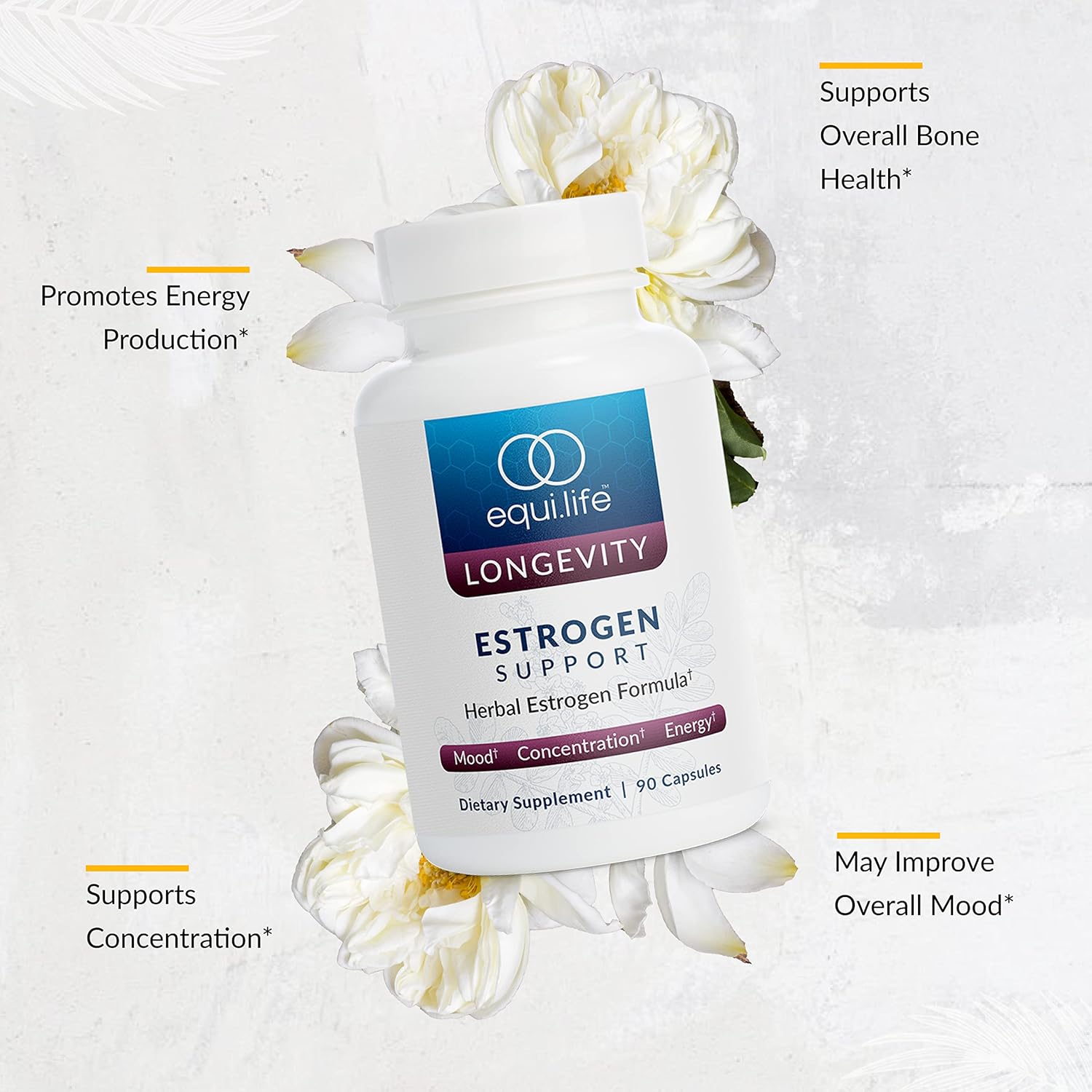 81NtvK5NxZL._AC_SL1500_.jpg Equilife - Estrogen Support, Herbal Hormone Support, Estrogen Supplement for Women, Promote Hormonal Balance for Women, Rich in Herbal Extracts, Non-GMO, Gluten-Free, Dairy- & Soy-Free (90 Capsules) - Image 3