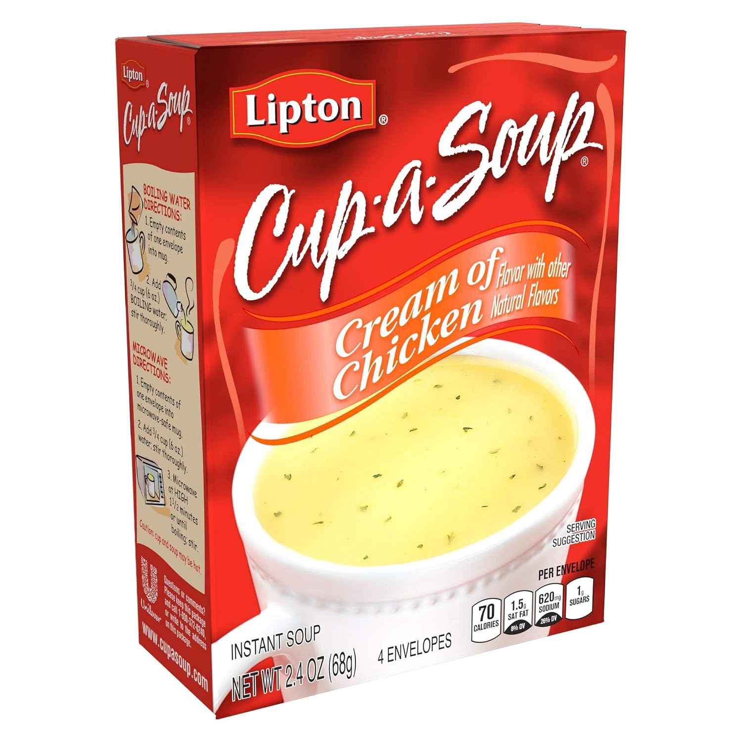 81QID1eqqCL._SL1500_.jpg SOUP SECRETS Lipton Cup-a-Soup Instant Soup For a Warm Cup of Soup Cream of Chicken Only 70 Calories Per Serving, 4 Count (12 Pack) - Image 6