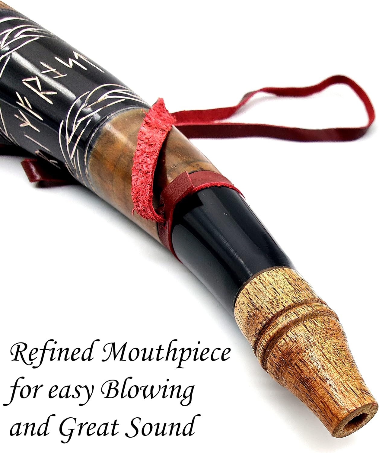 81Y8IZqyj8L._AC_SL1500_.jpg 5MOONSUN5's Viking Blowing Cow Horn Whistle - Medieval, Norse Cattle Ancient Horn Bugle - Hunting Tool - Image 4