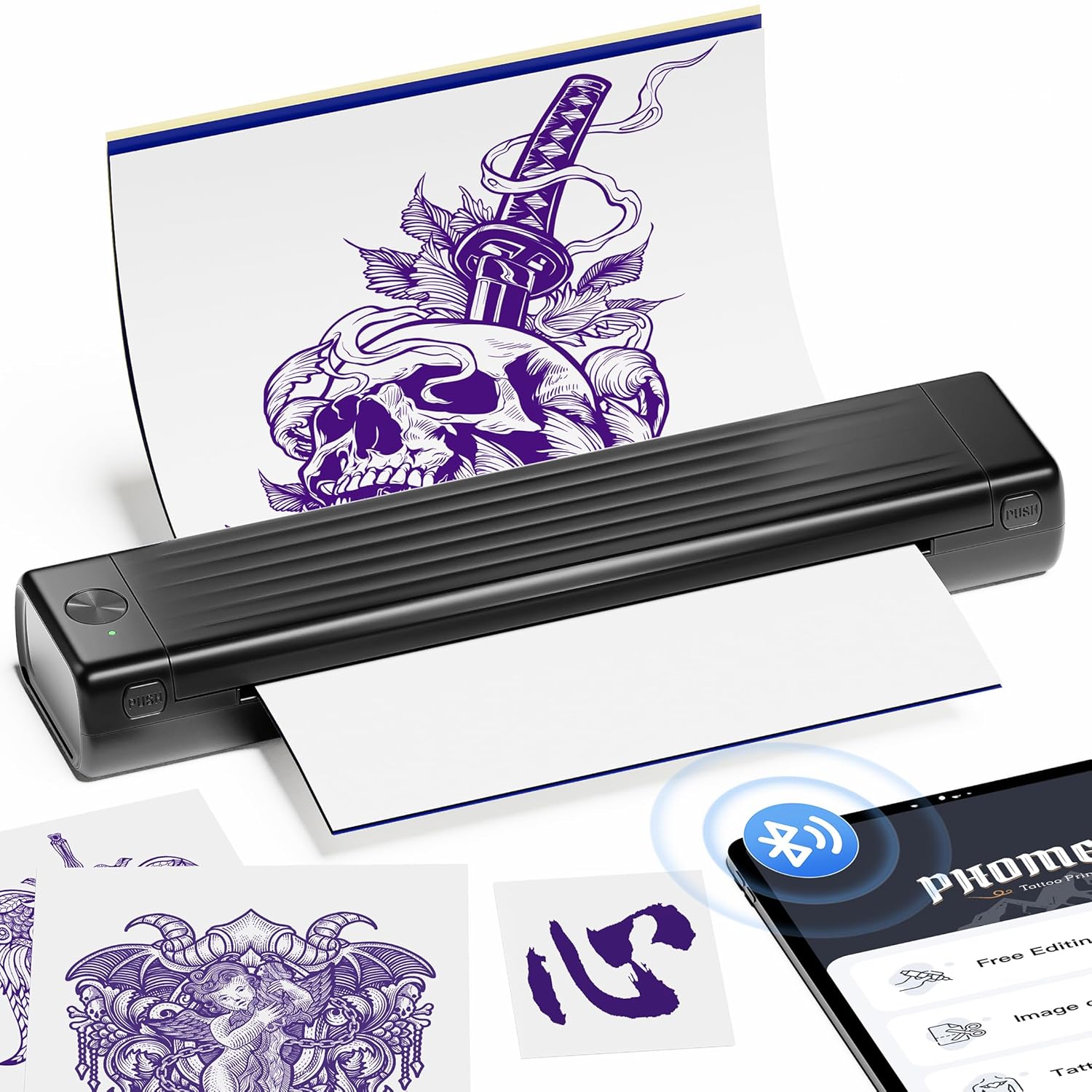 81bbFHZoldL._SL1500_.jpg Itari Newly Upgrade A886 Tattoo Stencil Printer for Tattoo Beginner, Tattoo Kit with 10 Pcs Transfer Paper, Tattoo Printers Compatible with Phone, Table & PC, Wireless Tattoo Machine for Tattoo Artist