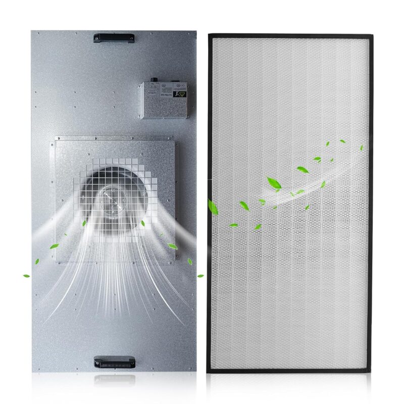JJFFTAO，HEPA H14-Filter Laminar Flow Hood Updated FanFilter Unit（Include HEPA Filter）100/ISO Class 5 Cleanroom/Laboratory/Cleanroom/Mushroom Room, Laminar Air Flow Hood(46.2"x22.6"110V)