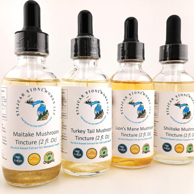Immunity Bundle, 4 Pack Deal – Shiitake, Turkey Tail, Lion’s Mane, Maitake Tinctures – Heart, Immune, Cognitive, Nervous System, Holistic Wellness Support – 4x2 Oz