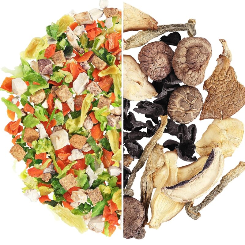 81jQrsWJEaL._SL1500_.jpg Yimi Dried Beef Flavor Ramen Toppings 9 oz and Dried Assorted Mushrooms 4.2 oz