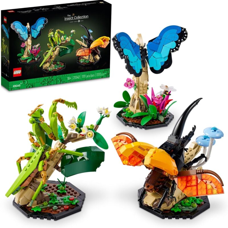 LEGO Ideas The Insect Collection - Collectible Model Building Kit for Adults, Ages 18+ - Display Life Size Morpho Butterfly, Hercules Beetle, & Chinese Mantis - Gift for Mother's Day - 21342