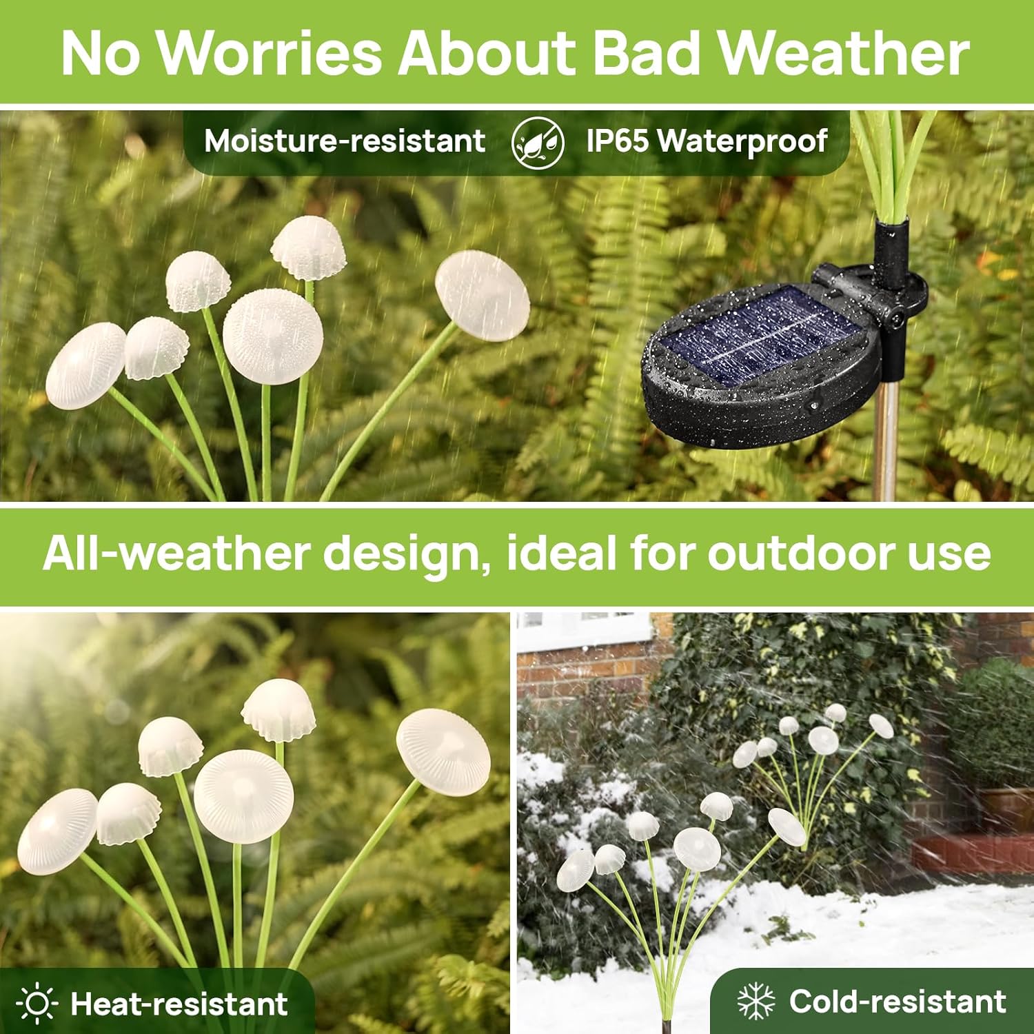 81liUShJdfL._AC_SL1500_.jpg Solar Garden Lights, 6-Pack Dual Mode LED Solar Mushroom Lights, Waterproof Firefly Outdoor Decor for Yard, Patio, and Pathway – Warm White Jellyfish Ambiance - Image 3