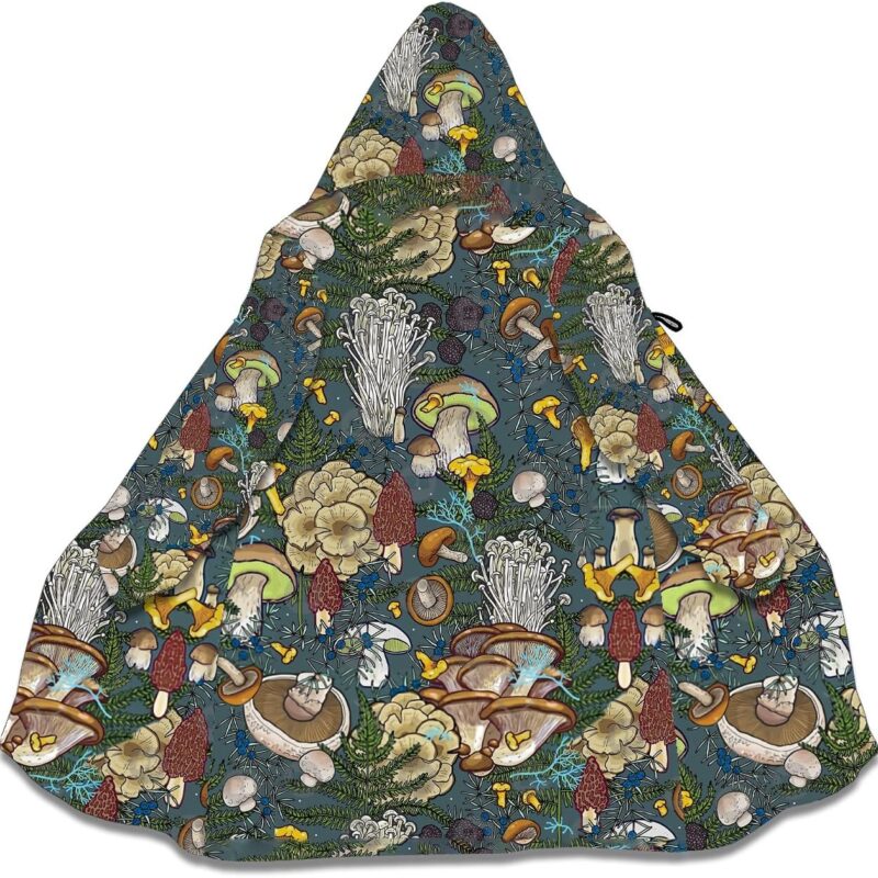 Mushroom Hippie Colorful Psychedelic Camo Tattoo Hooded Cloak 3D Print Cloak With Hood Harajuku Jacket Cosplay