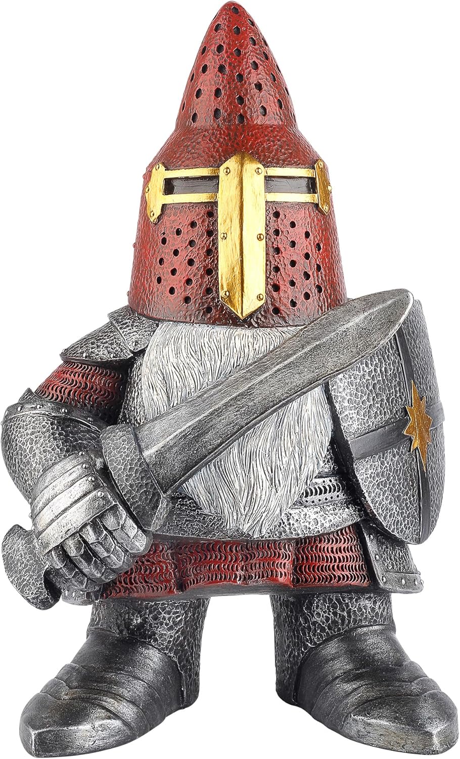81mHWEMnIZL._AC_SL1500_.jpg Design Toscano The Knight of The Round Mushroom Medieval Garden Gnome Warrior Statue