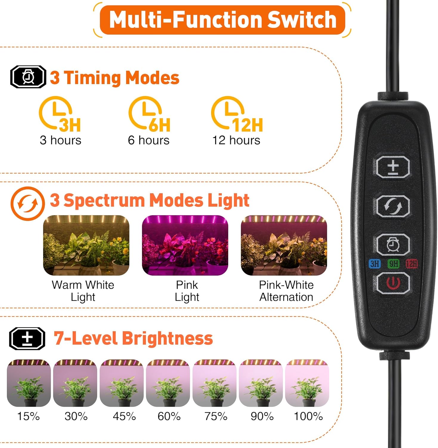 81p5LFLYzGL._AC_SL1500_.jpg Meonum Mini Greenhouse with Grow Light for Indoor, Tabletop Small Greenhouse Kit with Bottom Mat for Waterproof, 15W Plant Dimmable LED Grow Lights and Timer, 3 Light Color Mode for Seed Starter Tray - Image 4