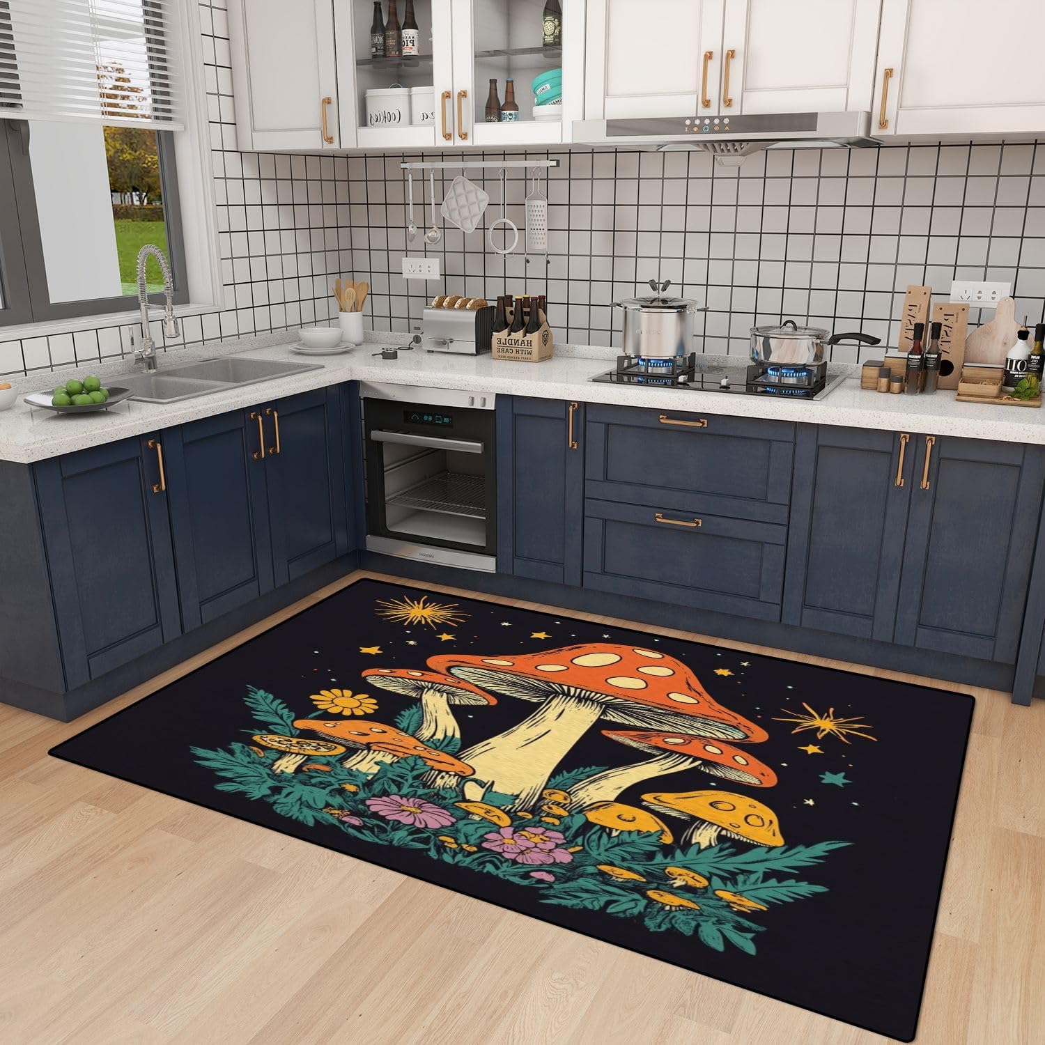 81rZMxH264L._AC_SL1500_.jpg Mushrooms Like to Forage Mushroom Quotes Poster Area Rug Outdoor Patio Rug Play Mat Modern Floor Carpet Non-Slip Home Decor Living Room Kids Bedroom Nursery, 3x5 ft - Image 3