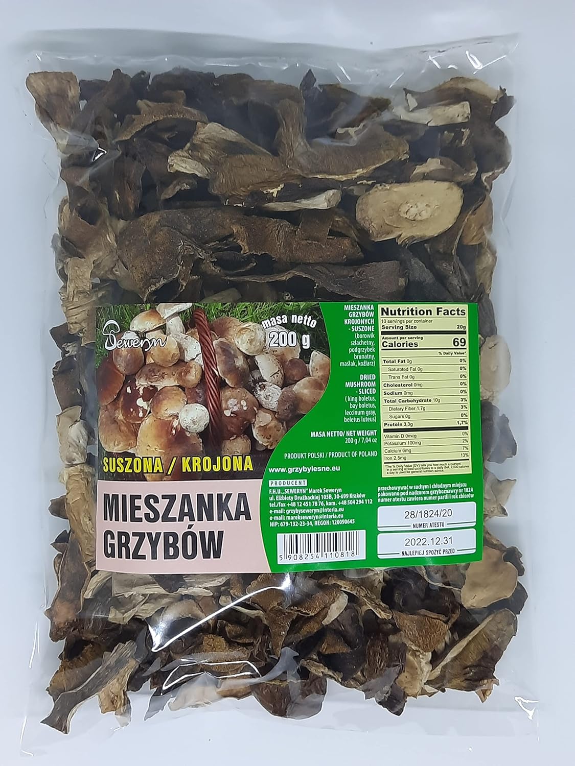 81tq5FumEML._SL1500_.jpg Seweryn Wild Dried Mushrooms Handpicked Forest Mix Sliced 200 gr / 7.04 OZ from Poland (2 Pack)