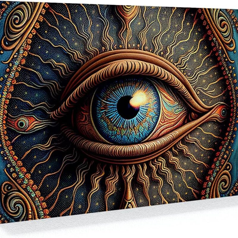Sense Canvas Dmt Trippy Third Eye Psychedelic 17 Canvas Art - Home Decor Wall Art Print Poster Painting Large 40x30 / 0.75"