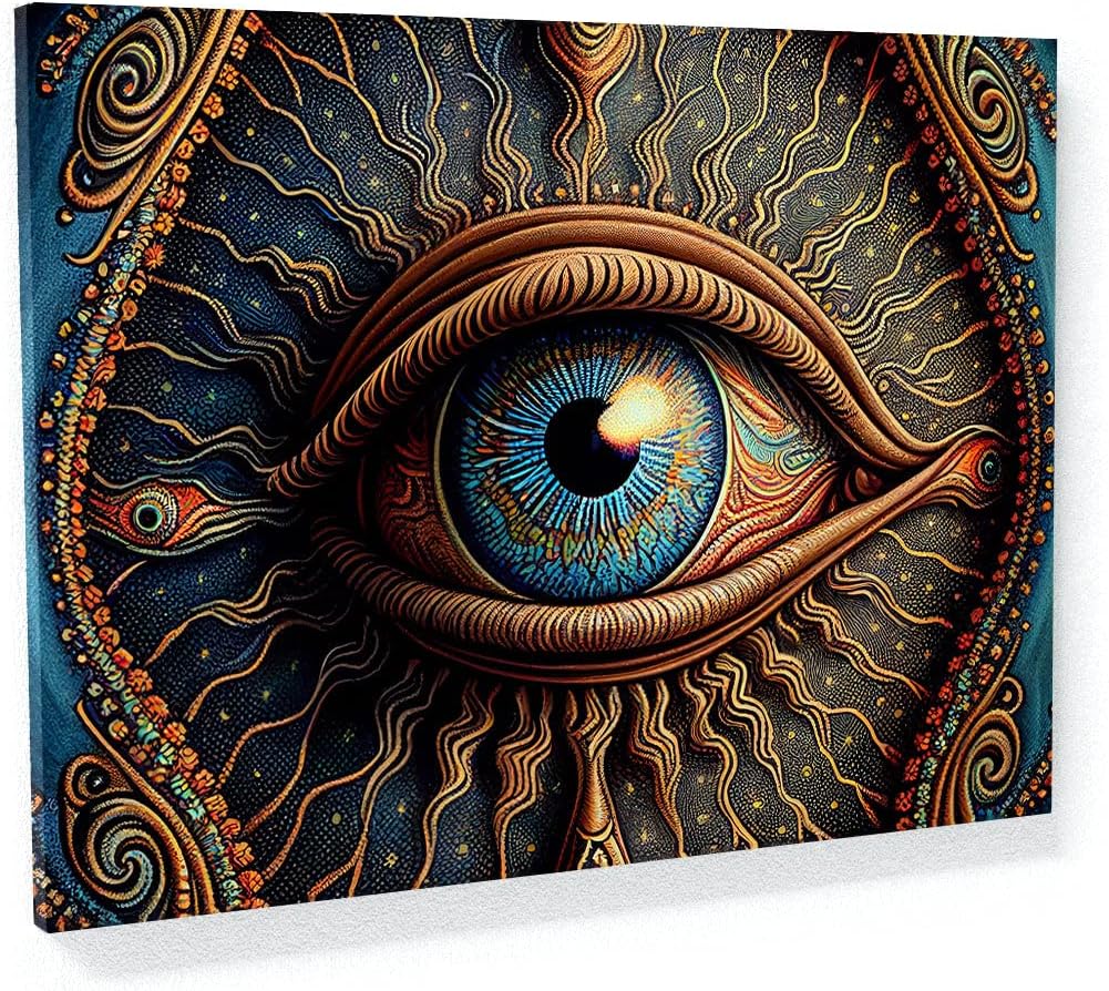 81u6yat-wDL._AC_SL1250_.jpg Sense Canvas Dmt Trippy Third Eye Psychedelic 17 Canvas Art - Home Decor Wall Art Print Poster Painting Large 40x30 / 0.75"