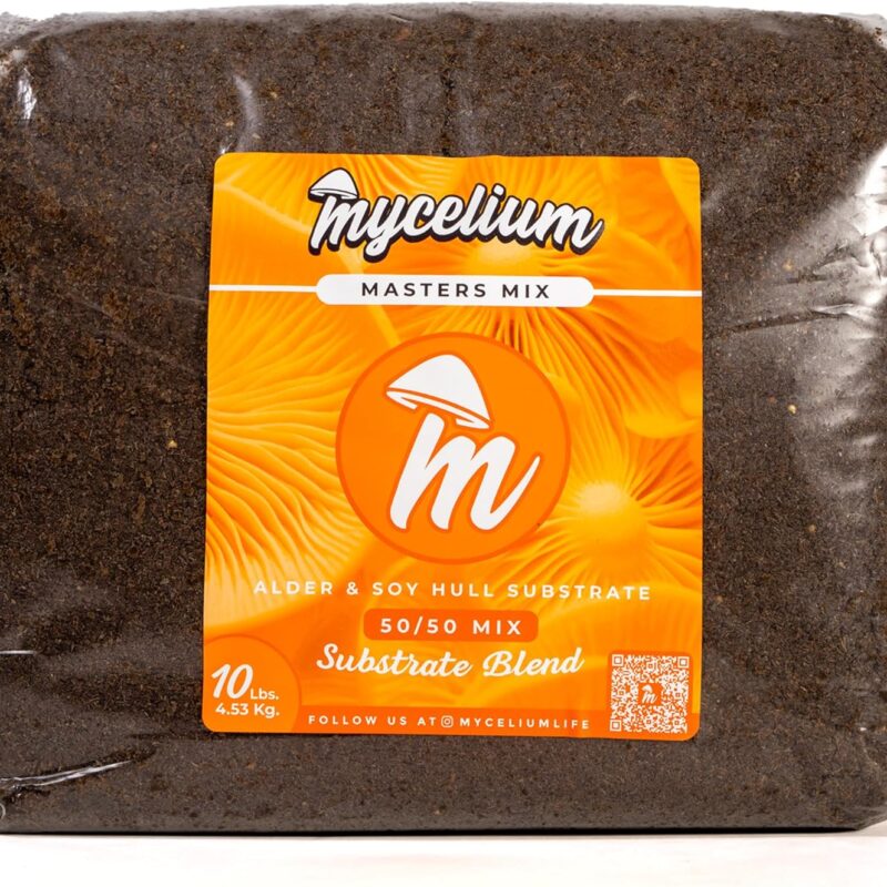 Mycelium Master Mix Mushroom Growing Kit I Alder & Soy Hull Substrate Blend I High Yield Proprietary Mix I All-in-One Organic Sterilized Grow Bag for Starter & Pro Home Growers, 10lbs