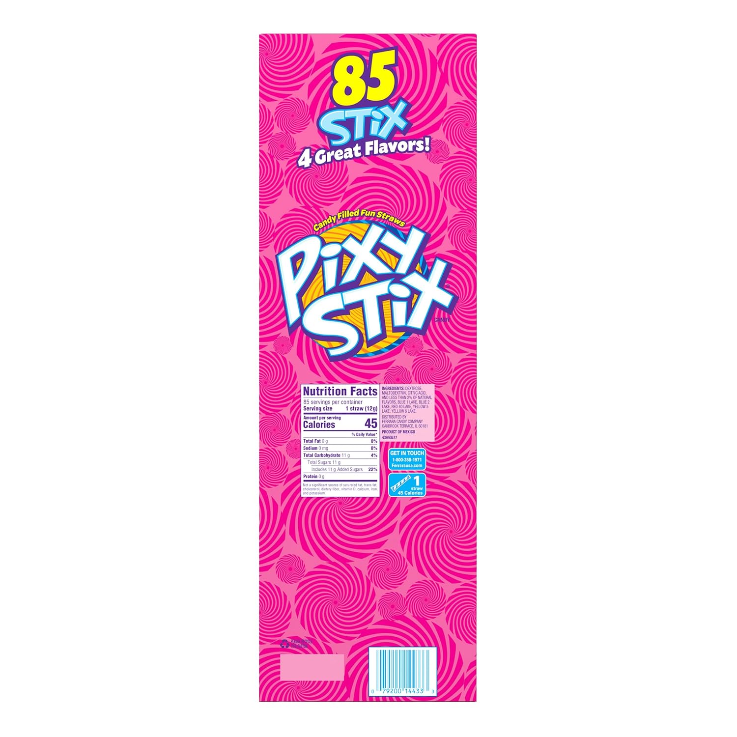81zmo8Hw1QL._SL1500_.jpg Wonka Pixy Stix Powder Candy-filled Straws, Sweet and tart candy, Springtime Easter Candy, 0.42 oz (85 Count) (Pack of 2) - Image 2