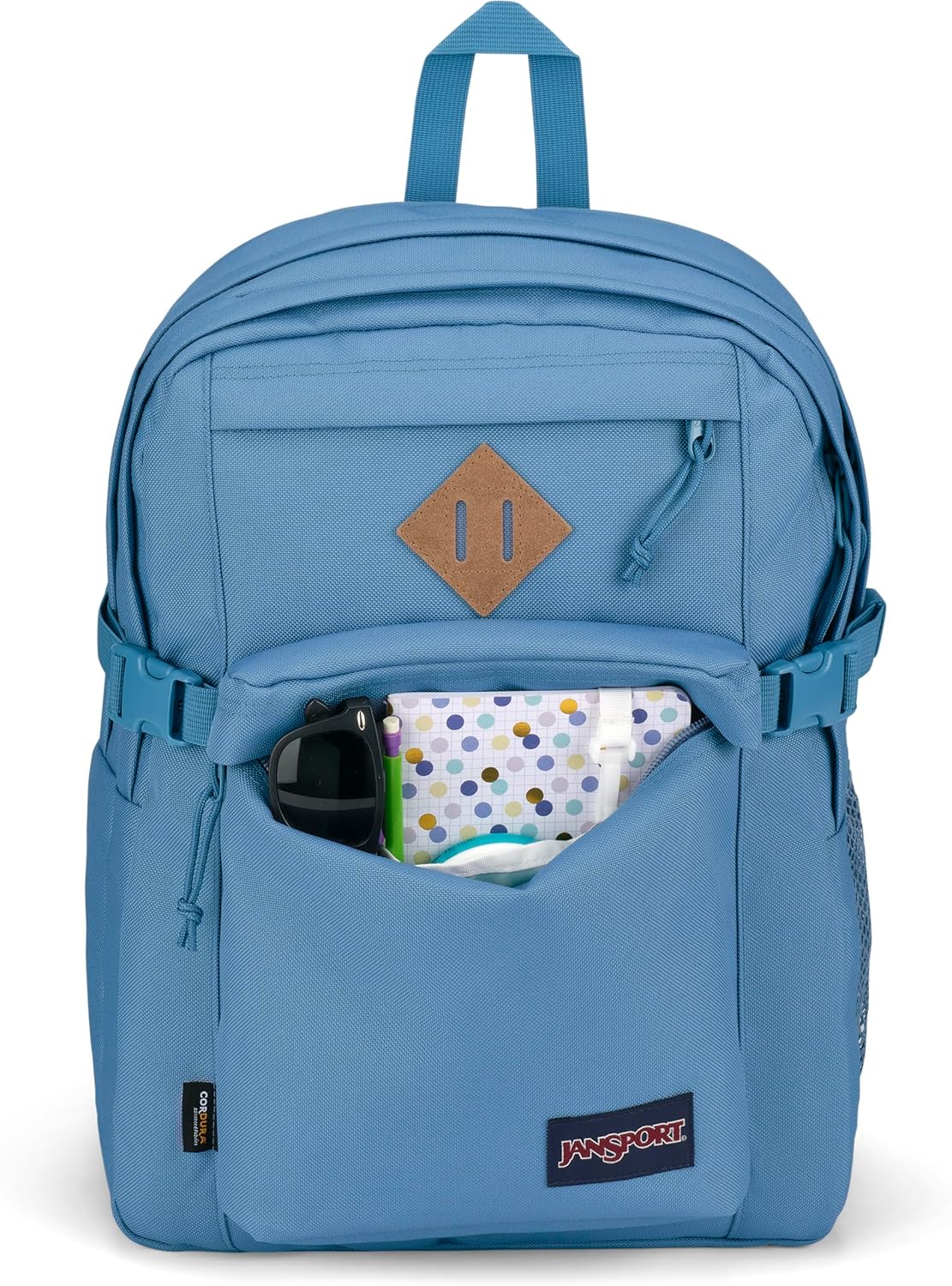 91bXBG0PgoL._AC_SL1500_.jpg JanSport Main Campus FX Backpack - Travel or Work Bag w 15-Inch Laptop Pack with Leather Trim, Elemental Blue - Image 5