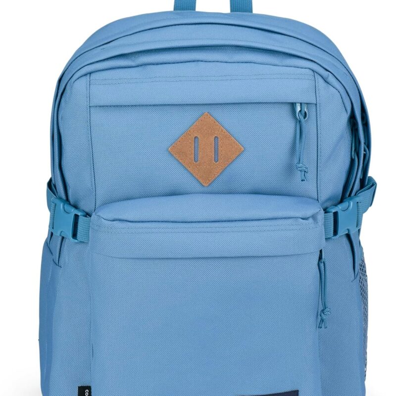 JanSport Main Campus FX Backpack - Travel or Work Bag w 15-Inch Laptop Pack with Leather Trim, Elemental Blue