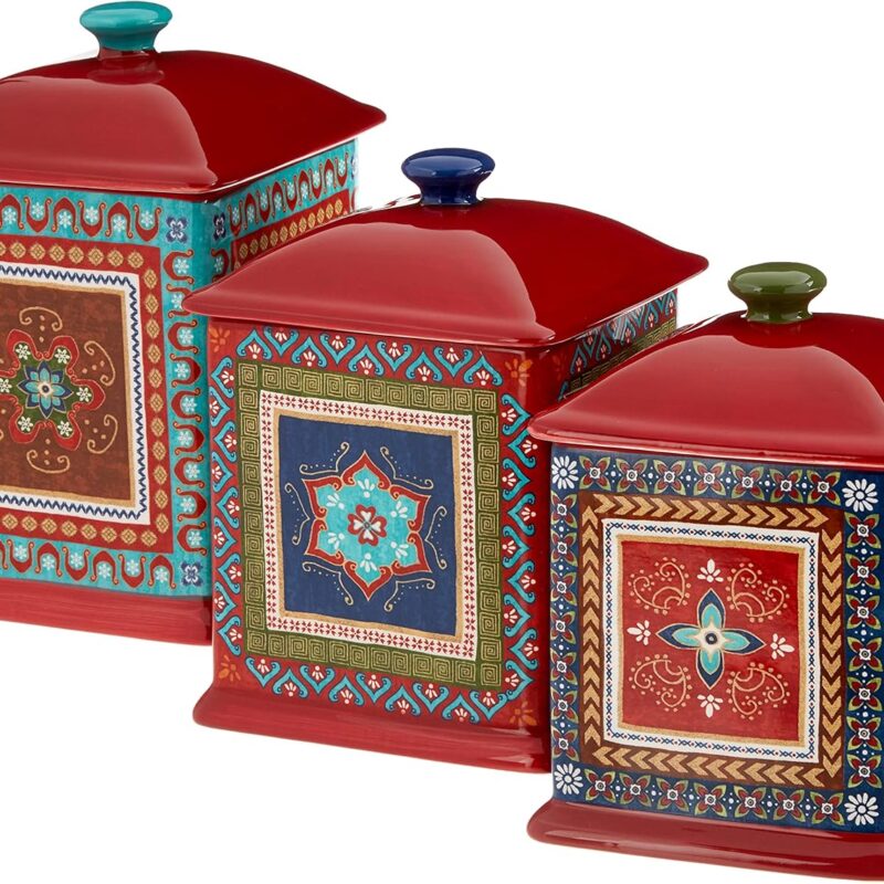 Certified International Monterrey 3 Piece Canister Set, Multicolor