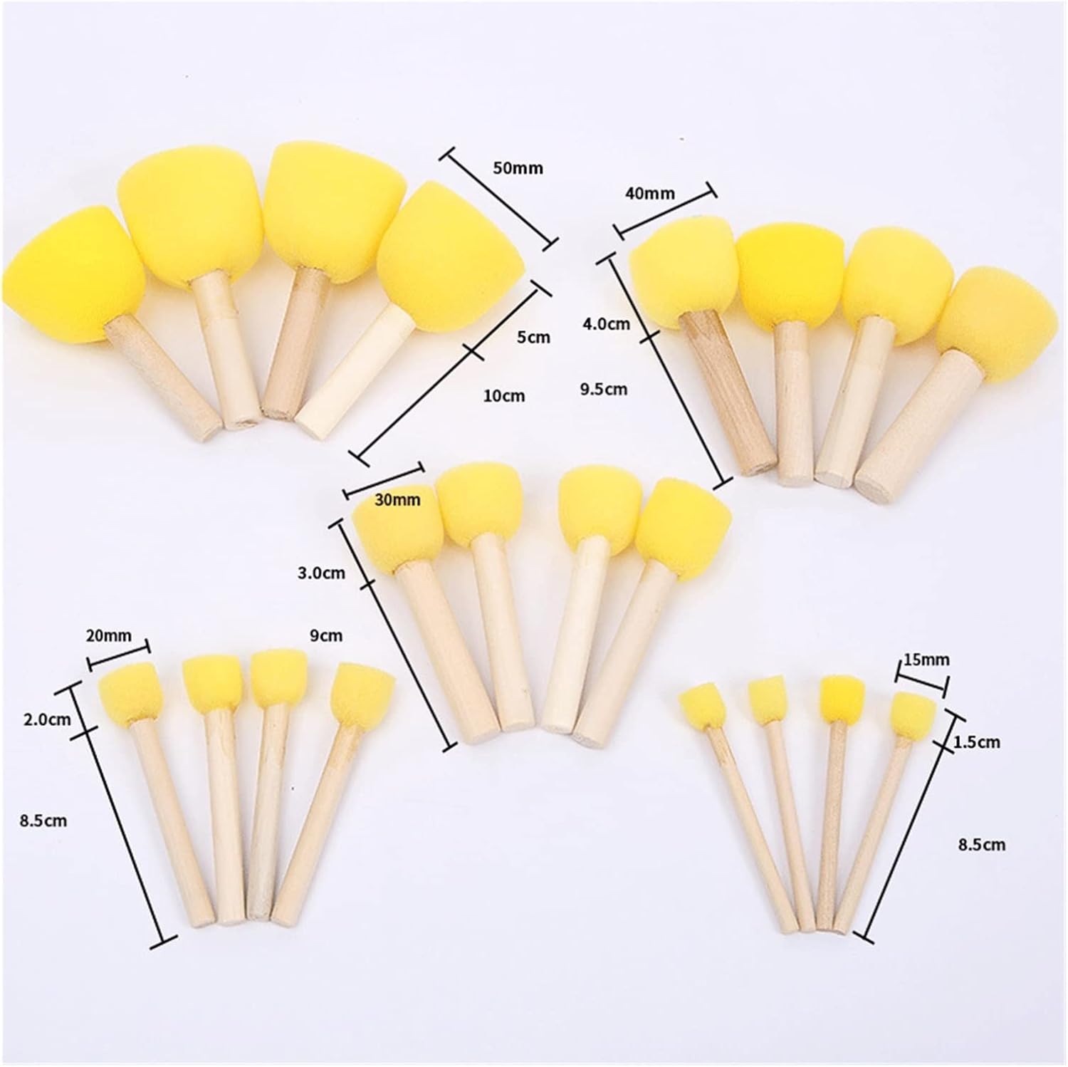 1747110747_61Zl-GfRUEL._AC_SL1500_.jpg Round Wooden Handle Mushroom Sponge Stamp DIY Graffiti Tool Painting Brush Art Brush Brush (Color : A, Size : 20MM) (A 20MM) (A 15MM) - Image 2