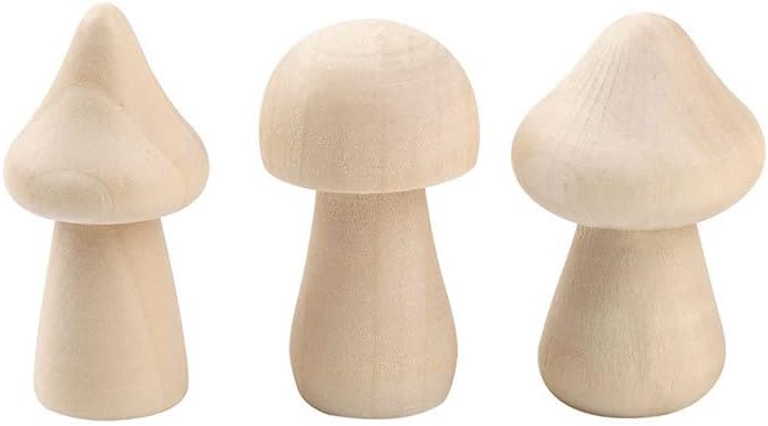 100 DIY Creative Children Painted Wooden Mushroom Log Color Arts and Crafts Display (45 * 32MM Round Mushrooms)