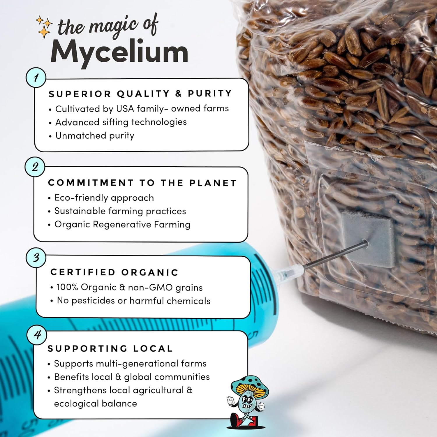 1748287591_81eqSibJzLL._AC_SL1500_.jpg Mycelium Mushroom Growing Kit I CVG Substrate (Coco Coir, Vermiculite, Gypsum) with Millet Grain I High Yield Proprietary Mix I Sterilized Mushroom Grow Bag for Starter & Pro Home Growers, 6lbs - Image 7