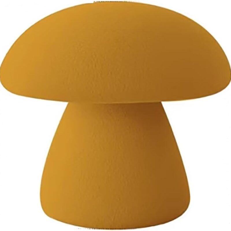 Mushroom Ottoman,Wooden Round Small Mushroom Chair,Soft Foot Stool Footrest Mushroom Shape,for Living Room Home Shoe Changing Stool,Bedroom(Size:15.7 X 15.7in),A