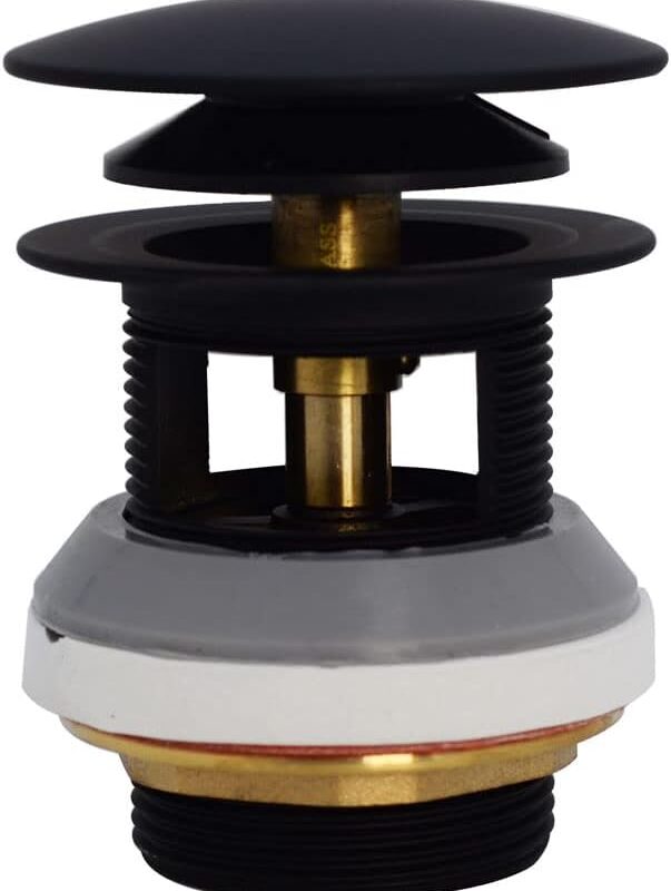 Westbrass Tip-Toe Integrated Overflow Bath Drain, Matte Black, D98R-62