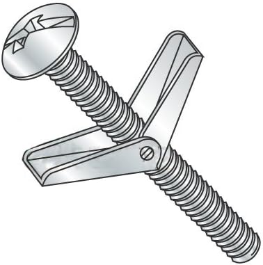 1/4-20 x 5" Toggle Bolts with Wing Nut, Truss/Mushroom Head, Slotted - Zinc Plated Steel (Quantity: 50 pcs)