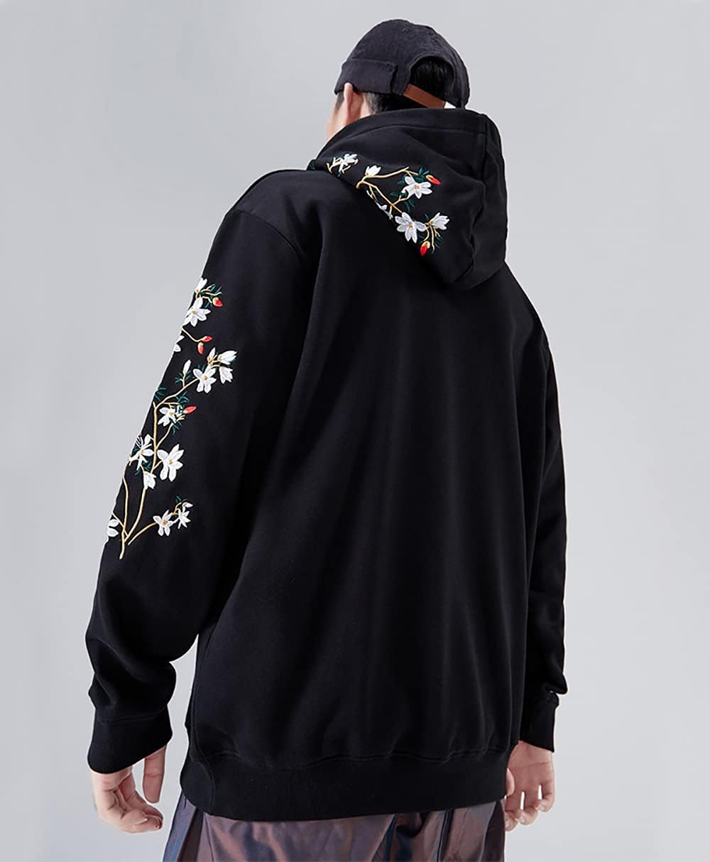 51gvGcSL0L._AC_SL1214_.jpg Niepce Inc Streetwear Men's Dragon Embroidered Heavyweight Graphic Hoodies - Image 2