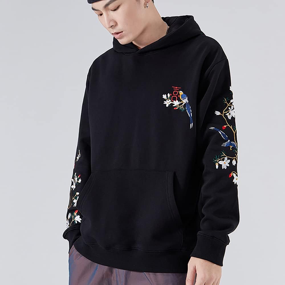 51JpABIsjQL._AC_SL1000_.jpg Niepce Inc Streetwear Men's Dragon Embroidered Heavyweight Graphic Hoodies - Image 3