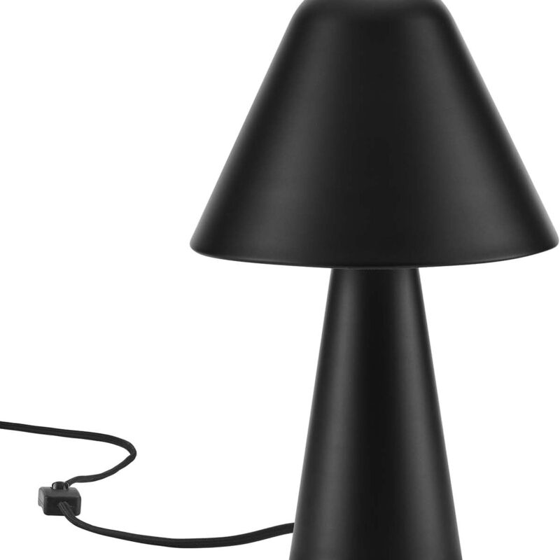 Modway EEI-6529-BLK Jovial Metal Mushroom Table Lamp, Black