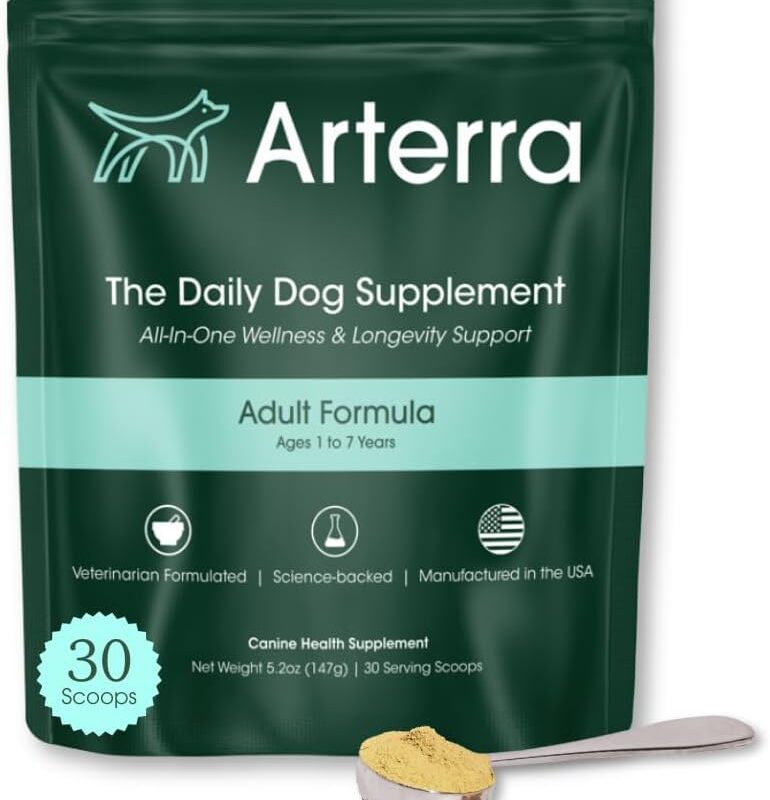 Longevity Multivitamin for Adult Dogs – 46 Ingredients for Gut, Immune & Brain Health – Daily Supplement & Food Topper for Whole Body Wellness | 30 Scoops