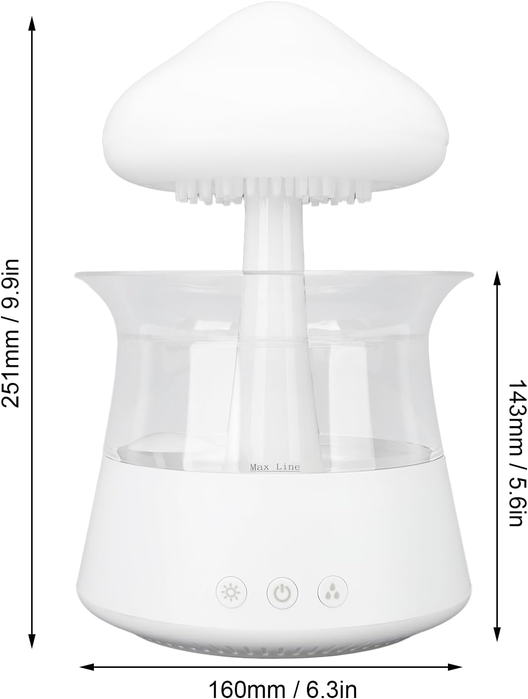 51QxQgIYqGL._AC_SL1500_.jpg Rain Cloud Humidifier Water Drip, 300ml Mushroom Rain Diffuser Essential Oil Diffuser with 7 Changing Colors, Night Light Diffuser for Desk Bedside Sleeping Relaxing - Image 6