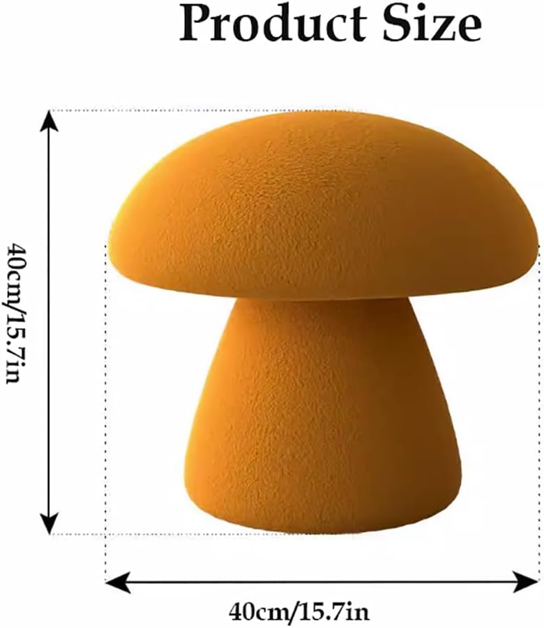 51Y89jfj4LL._AC_SL1001_.jpg Mushroom Ottoman,Wooden Round Small Mushroom Chair,Soft Foot Stool Footrest Mushroom Shape,for Living Room Home Shoe Changing Stool,Bedroom(Size:15.7 X 15.7in),A - Image 3