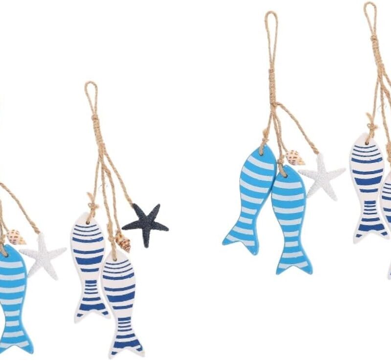 Wall lamp 4sets Ocean Wind Ornament Square Watches The Tiered Tray Decorations Jars Piccolo Case with Shoulder Strap Banner Wisteria Mediterranean Style Wall Pendant Wooden Wall 2pcs*4 Bracket Light