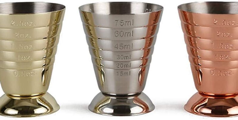 3-Piece Set Cocktail Measuring Cup Stainless Steel Graduated Cup - for Liquid or Dry Mini Espresso Shot Glass